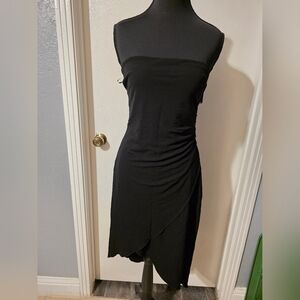 Bebe Black Strapless Asymetrical Size L